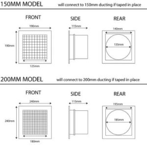 Metal Egg Crate Vent 200mm - Image 2