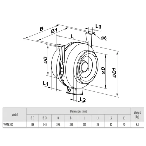 fanco-vkms-200-centifugal-inline-exhaust-fan-dimensions