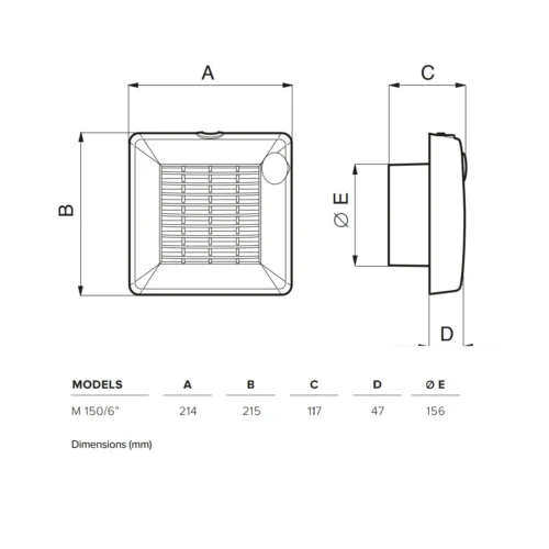vortice-punto-150-ceiling-wall-exhaust-fan-dimensions-image