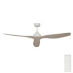 Bahama DC Ceiling Fan with Remote - White with White Wash Timber Look Blades 52"