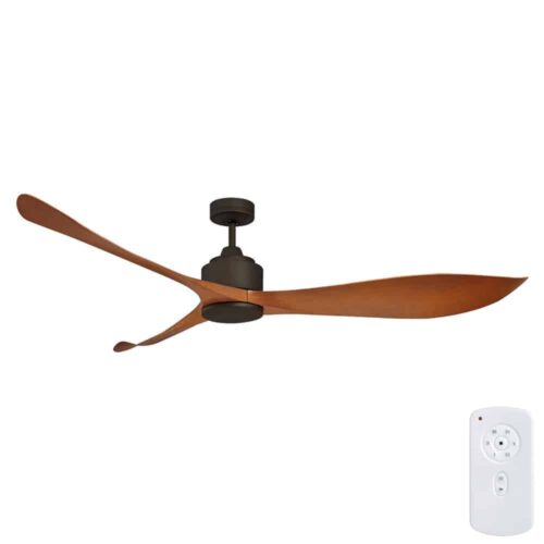 Mercator Eagle XL DC Ceiling Fan with Remote in Black with Rubbed-oil Bronze blades 66"