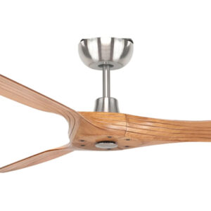 Brilliant Maverick DC Ceiling Fan Satin Nickel with Oak Blades 60" Motor