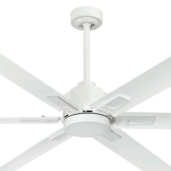 Mercator Rhino DC Ceiling Fan with Remote Control- Brushed Chrome with Black Blades 84"