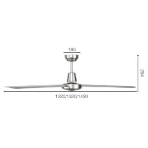 Brilliant-Atrium Ceiling Fan - 316 Stainless Steel 52" - Image 3