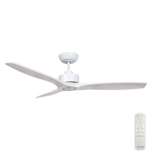 Fanco Wynd DC Ceiling Fan - White Whitewash with Handcrafted Blades 54"