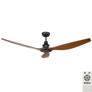 Brilliant Concorde 2 DC Ceiling Fan with Remote - Black with Mahogany 58" - Image 1