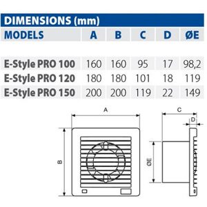 Elicent E-Style Exhaust Fan 100mm White - Image 2