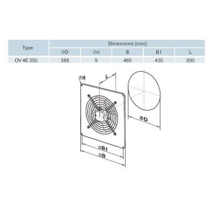 Fanco OV 4E 350 Commercial Exhaust fan - Image 2