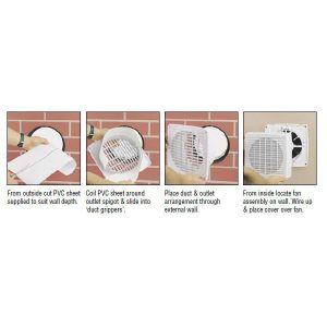 Maxair 150mm White Wall Exhaust Fan | 300 m3/hr - Image 2