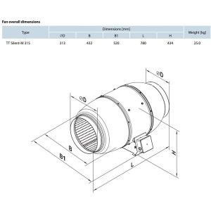 Fanco Mixflow TT Silent Inline Fan 315mm - Image 3