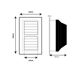 Air Conditioning Vent Rectangle Multi Directional  300mm x 150mm (150mm Duct) - Image 2