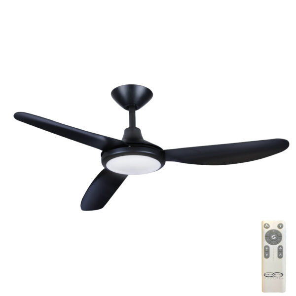 Hunter Pacific Polar V2 DC Ceiling Fan with LED Light - Matte Black 48"