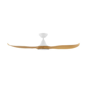 Eglo Noosa DC 52-inch Ceiling Fan White with Bamboo Blades Side View