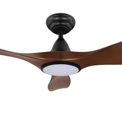 Eglo Noosa DC Ceiling Fan with LED Light Black with Aged Elm Blades 60-inch Motor