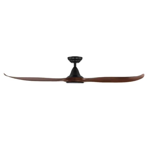 Eglo Noosa DC Ceiling Fan with LED Light Black with Aged Elm Blades 60-inch Side View