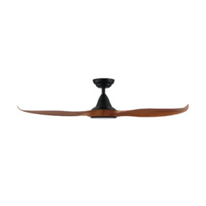 Eglo Noosa DC Ceiling Fan with LED Light Black with Teak Blades 52-inch Side View