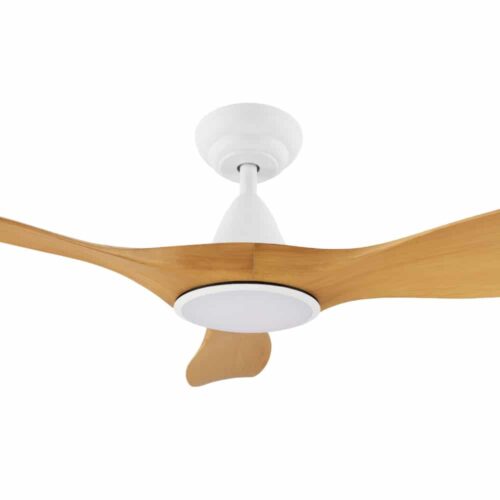 Eglo Noosa DC Ceiling Fan with LED Light White with Bamboo Blades 52-inch Motor