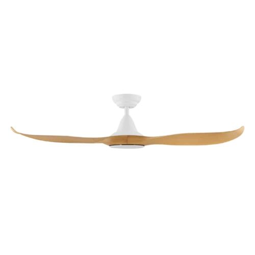 Eglo Noosa DC Ceiling Fan with LED Light White with Bamboo Blades 52-inch Side View