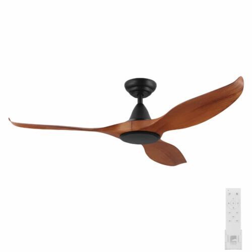 Eglo Noosa DC Ceiling Fan with Remote Black with Teak Blades 52-inch