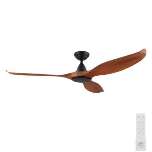 Eglo Noosa DC Ceiling Fan with Remote Black with Teak Blades 60-inch