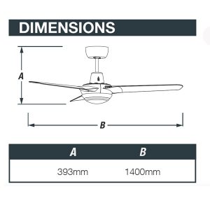 Ventair Spyda Ceiling Fan with Dimmable CCT LED Light - Matte Black 56" - Image 2