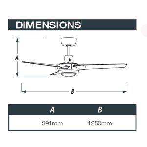 Ventair Spyda Ceiling Fan with Dimmable CCT LED Light - Matte Black 50" - Image 2