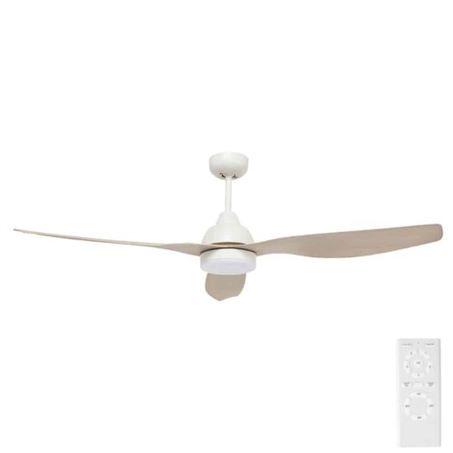 Brilliant Bahama SMART DC Ceiling Fan with CCT LED Light White with Whitewashed Blades 52"