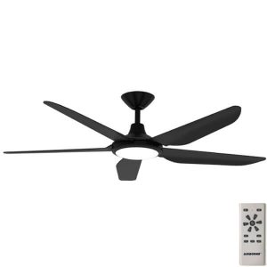 Calibo Storm DC Ceiling Fan With LED Light and Remote - Black 52"