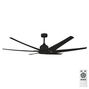 Hercules ABS Large Industrial Style DC Ceiling Fan with ABS blades - Black 82" - Image 1