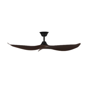 Eglo Cabarita DC Ceiling Fan with Remote Black with Koa Blades 50-inch Side View