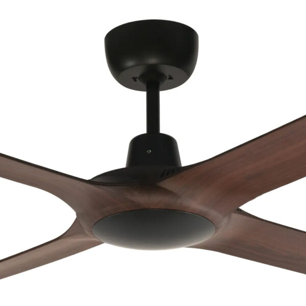 Ventair Spyda 4 Blade AC Ceiling Fan - Matte Black with Walnut Blades 50"