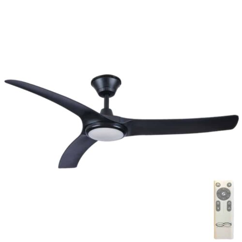 Aqua V2 IP66 Rated DC Ceiling Fan with CCT LED Light - Black 52"