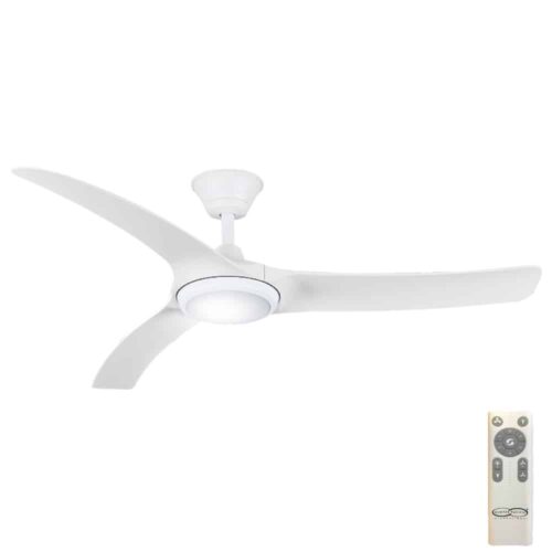 Aqua V2 IP66 Rated DC Ceiling Fan with CCT LED Light - White 52"