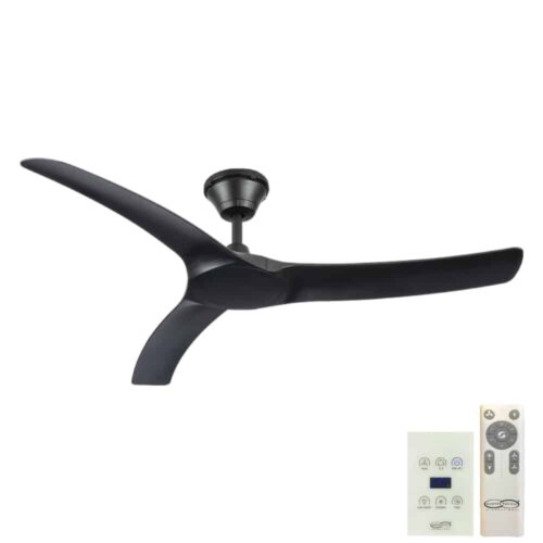 Hunter Pacific Aqua V2 IP66 Rated DC Ceiling Fan with Remote and Wall Control - Black 52"