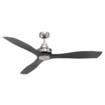 Mercator Clarence AC Ceiling Fan - Brushed Chome with Black Blades 56"