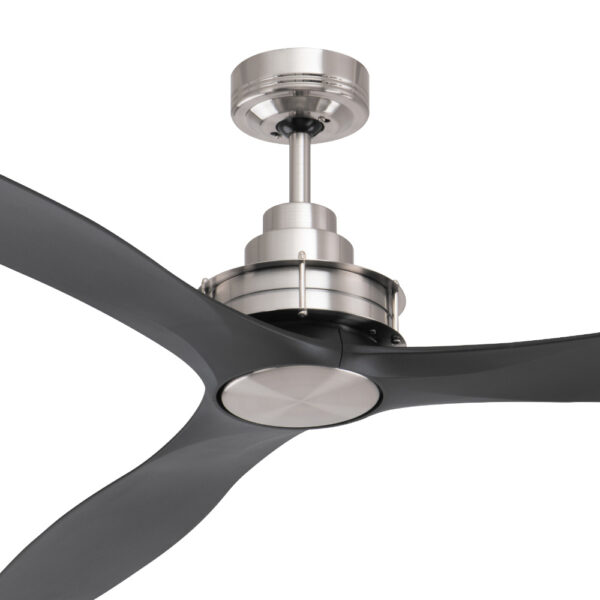 Mercator Clarence AC Ceiling Fan - Brushed Chome with Black Blades 56"