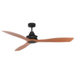 Mercator Clarence AC Ceiling Fan - Brushed Chome with Black Blades 56"