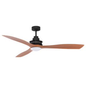 Mercator Clarence AC Ceiling Fan - Brushed Chome with Black Blades 56"