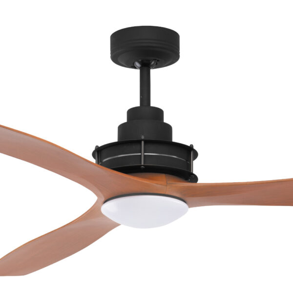 Mercator Clarence AC Ceiling Fan - Brushed Chome with Black Blades 56"