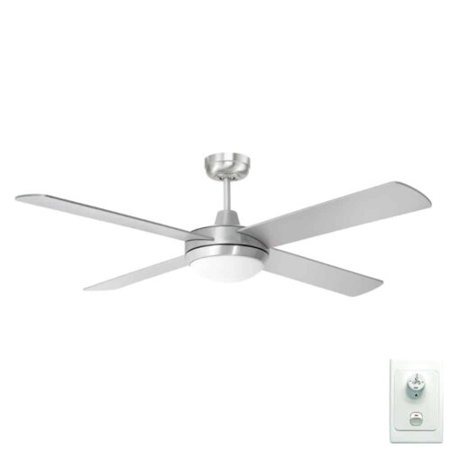 Brilliant Tempest AC Ceiling Fan with CCT LED Light Brushed Aluminium 52"