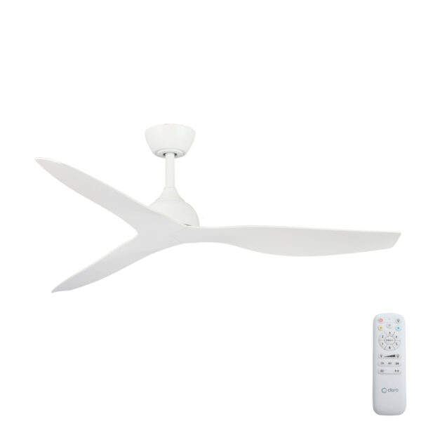 Claro Whisper DC Ceiling Fan - White 52"