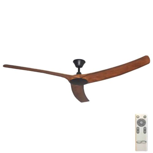 Aqua V2 IP66 Rated DC Ceiling Fan - Black with Koa 70"