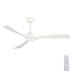 Claro Sleeper DC Ceiling Fan - White with Solid Timber Whitewash Blades 56"