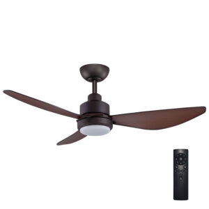 Three Sixty Trinity v3 DC Ceiling Fan with CCT LED Light - Oil Rubbed Bronze with Koa Blades 48"