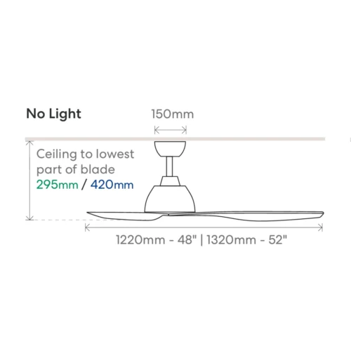 fanco breeze ac no light dimensions diagram