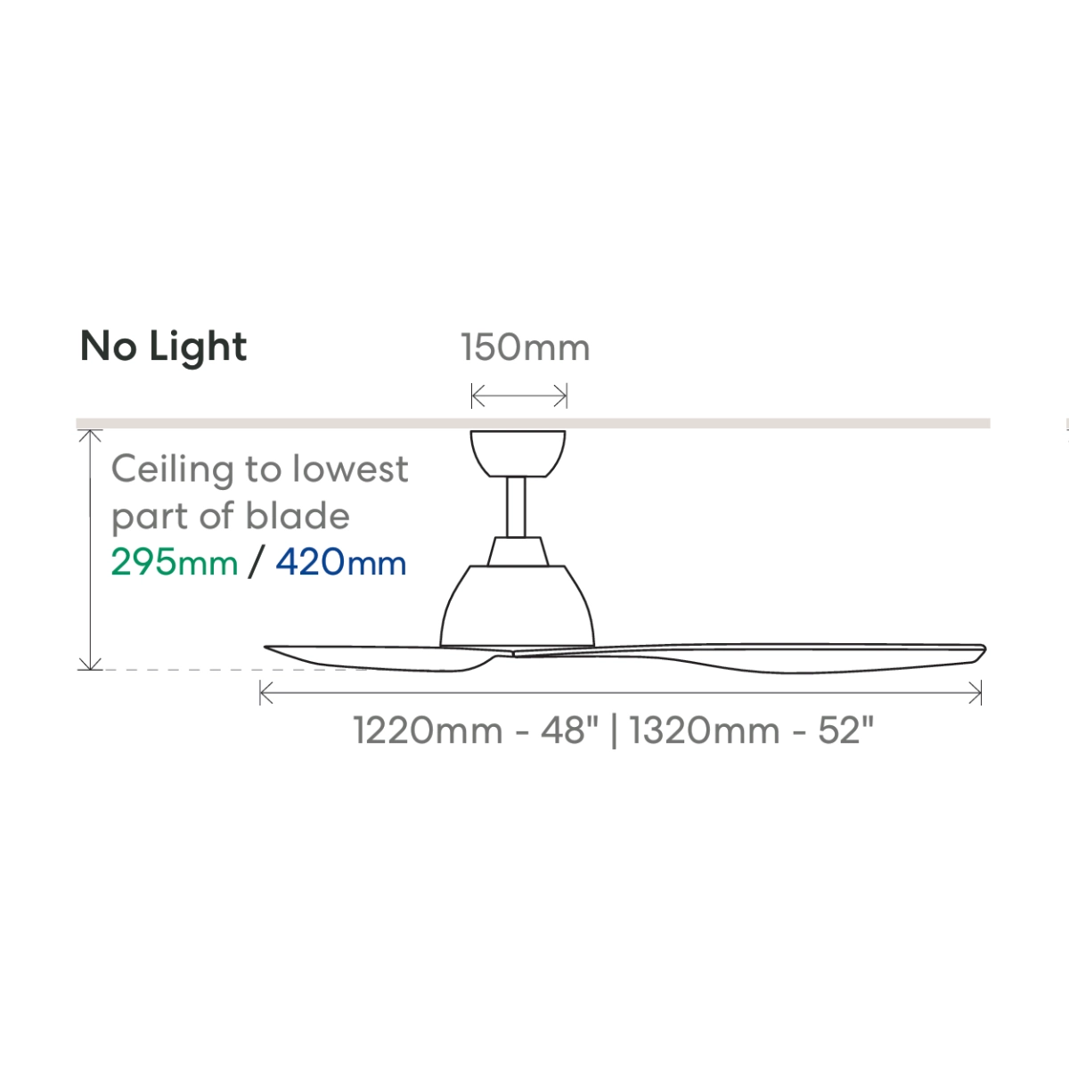fanco breeze ac no light dimensions diagram