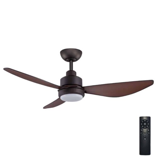 Three Sixty Trinity v3 DC Ceiling Fan with CCT LED Light - Oil Rubbed Bronze with Koa Blades 48"