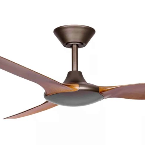 Three Sixty Delta DC Ceiling Fan Oil-rubbed Bronze with Koa Blades 56-inch Motor