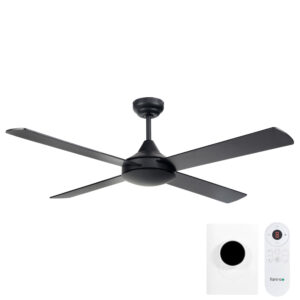 Fanco Eco Silent Deluxe DC Ceiling Fan with Wall Control - Black 56"