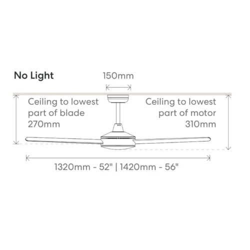 fanco eco silent deluxe dimensions diagram
